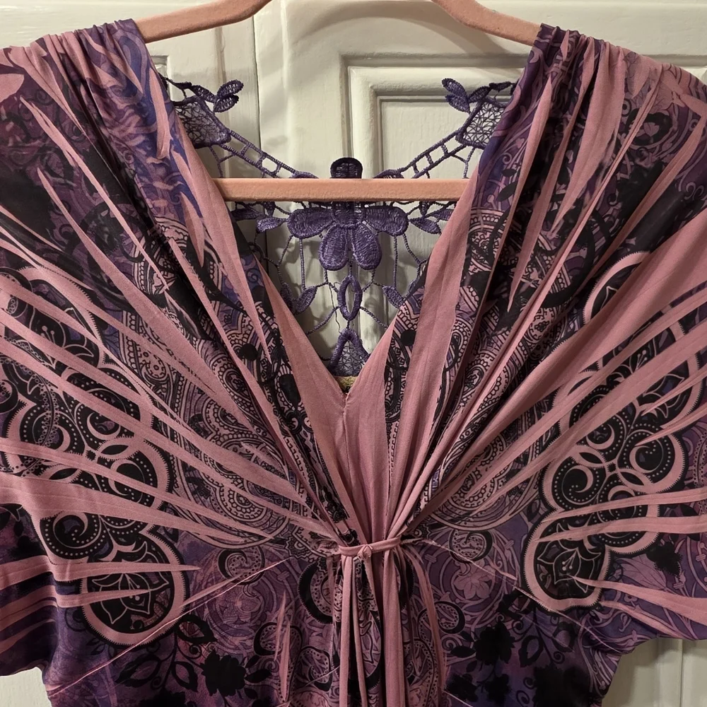 ONE WORLD Pink and Purple Women's Dress - Picture 2 of 15